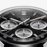  Shop Authentic Tag Heuer Carrera Automatic Chronograph Black Dial Black Leather Strap Watch for Men - CBS2210.FC6534 - Luxxuri