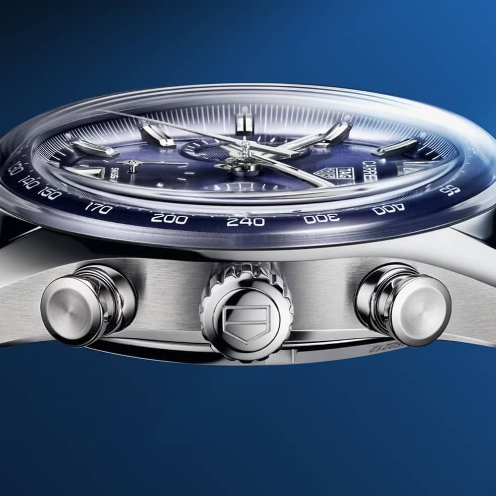  Shop Authentic Tag Heuer Carrera Chronograph Blue Dial Blue Leather Strap Watch for Men - CBS2212.FC6535 - Luxxuri