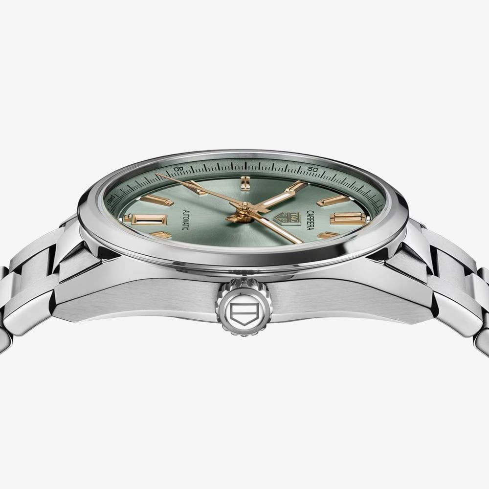  Shop Authentic Tag Heuer Carrera Date Automatic 18K Green Dial Silver Steel Strap Watch for Women - WBN2312.BA0001 - Luxxuri