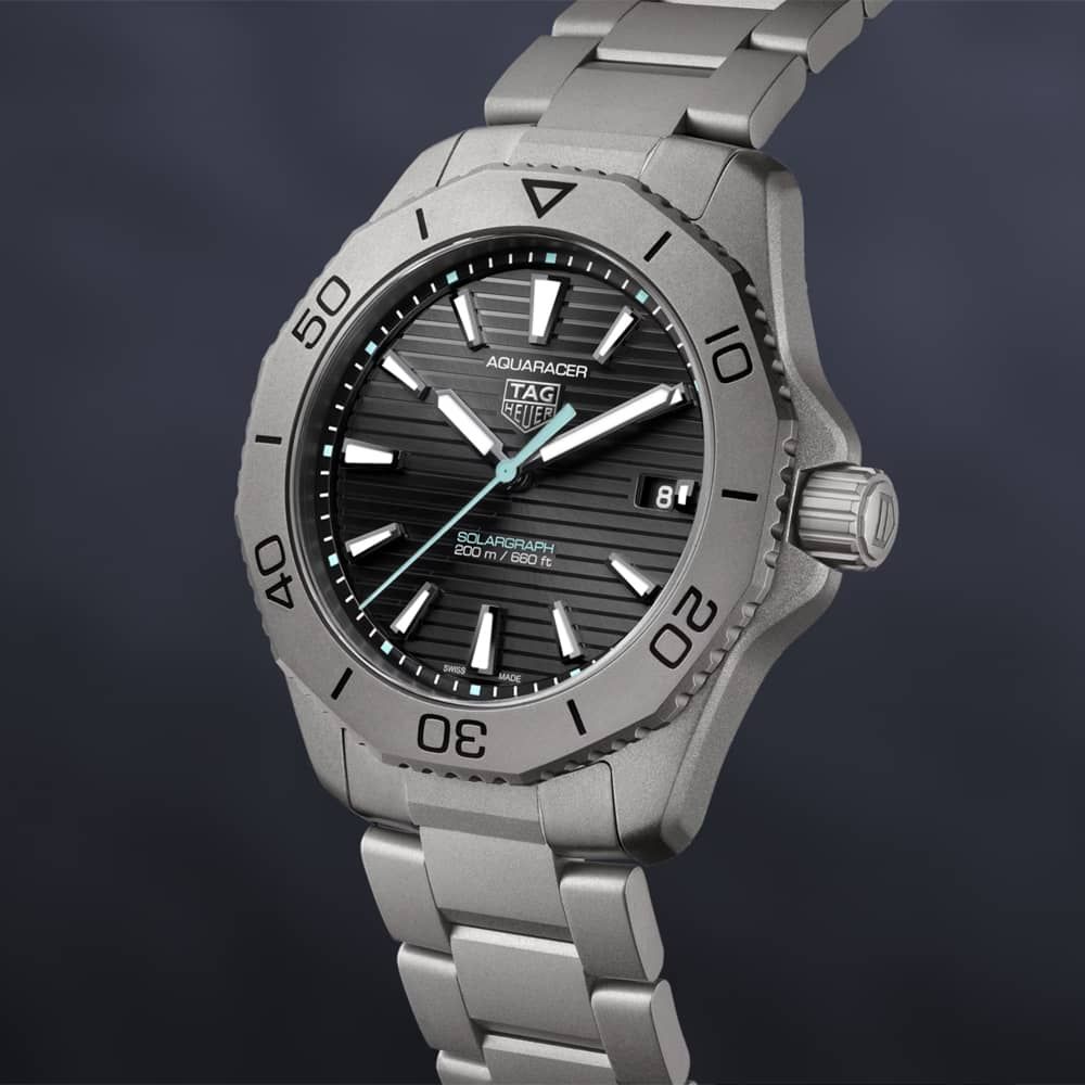  Shop Authentic Tag Heuer Aquaracer Professional 200 Solargraph Quartz Black Dial Silver Steel Strap Watch for Men - WBP1180.BF0000 - Luxxuri