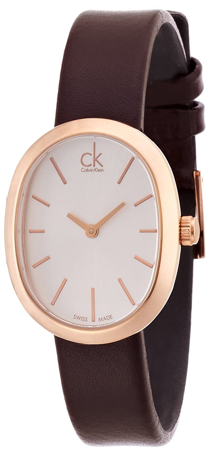  Shop Authentic Calvin Klein Incentive White Dial Brown Leather Strap Watch for Women - K3P236G6 - Luxxuri