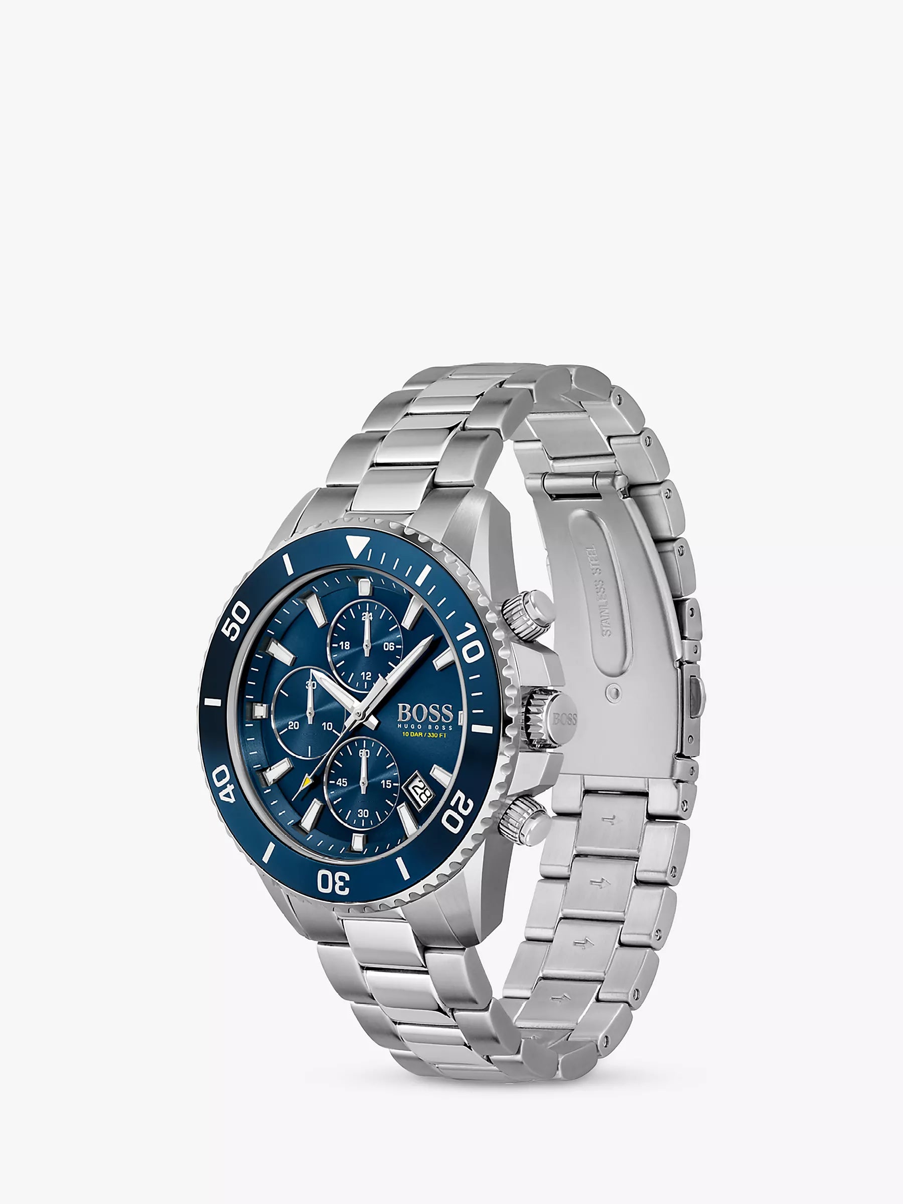 Shop Authentic Hugo Boss Admiral Blue Dial Silver Steel Strap Watch for Men - 1513907 - Luxxuri