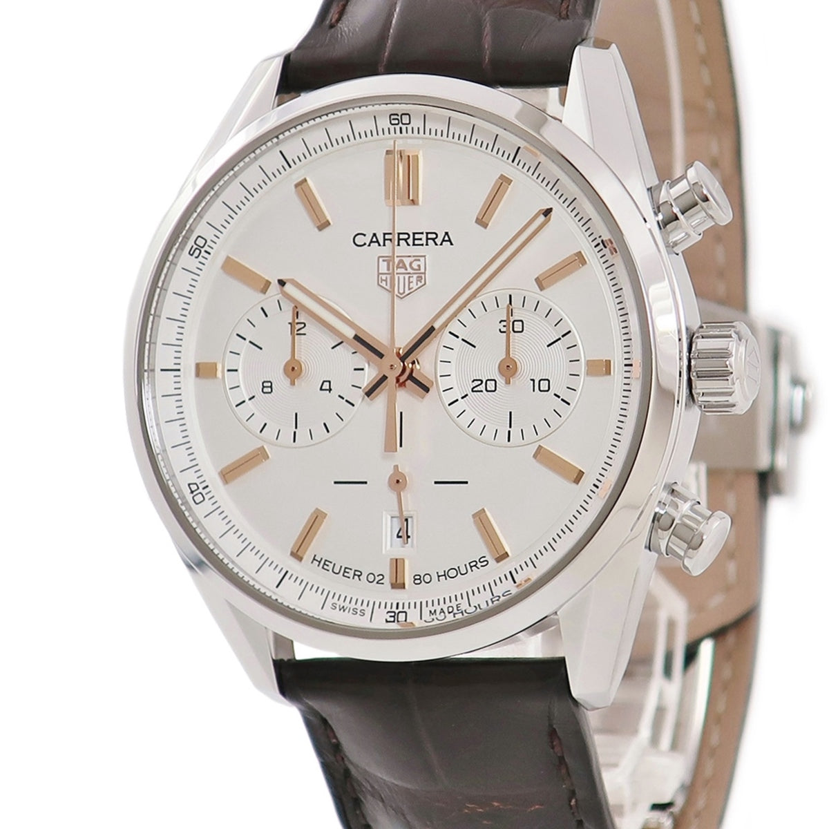  Shop Authentic Tag Heuer Carrera Chronograph White Dial Brown Leather Strap Watch for Men - CBN2013.FC6483 - Luxxuri