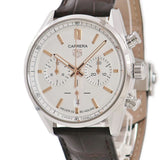  Shop Authentic Tag Heuer Carrera Chronograph White Dial Brown Leather Strap Watch for Men - CBN2013.FC6483 - Luxxuri