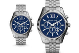  Shop Authentic Michael Kors Lexington Chronograph Blue Dial Silver Steel Strap Watch for Men - MK8280 - Luxxuri