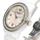  Shop Authentic Emporio Armani Ceramica White Mother of Pearl Dial Stainless Steel Strap Watch For Women - AR1426 - Luxxuri