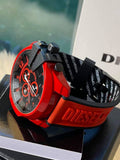 Shop Authentic Diesel Mega Chief Chronograph Black Dial Red Rubber Strap Watch For Men - DZ4526 - Luxxuri