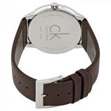  Shop Authentic Calvin Klein Minimal Silver Dial Brown Leather Strap Watch for Men - K3M211G6 - Luxxuri
