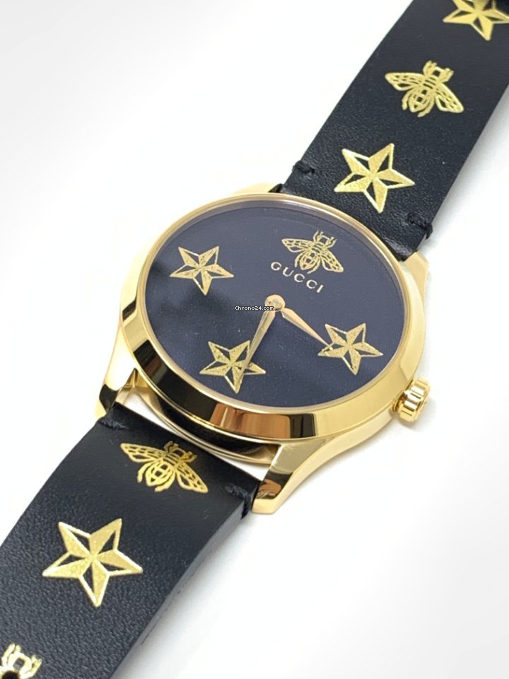  Shop Authentic Gucci G-Timeless Black Dial Black Leather Strap Watch For Women - YA1264055 - Luxxuri