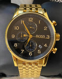  Shop Authentic Hugo Boss Navigator Black Dial Gold Steel Strap Watch for Men - 1513531 - Luxxuri
