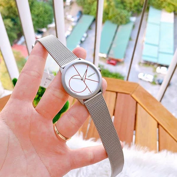  Shop Authentic Calvin Klein Minimal White Dial Silver Mesh Bracelet Watch for Men - K3M51152 - Luxxuri