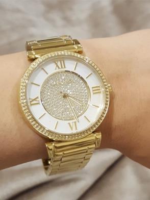  Shop Authentic Michael Kors Catlin Mother of Pearl Dial Gold Steel Strap Watch for Women - MK3332 - Luxxuri