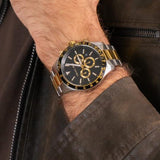  Shop Authentic Michael Kors Layton Chronograph Black Dial Two Tone Steel Strap Watch For Men - MK8784 - Luxxuri