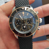  Shop Authentic Breitling Superocean Heritage B01 Chronograph 44 Black Dial Black Mesh Bracelet Watch for Men - UB01621A1M1S1 - Luxxuri