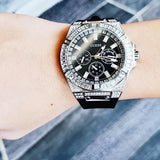  Shop Authentic Guess Baguette Crystals Black Dial Black Silicone Strap Watch For Men - GW0208G1 - Luxxuri