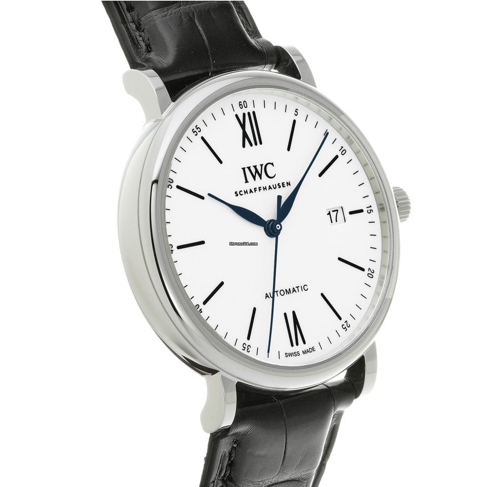  Shop Authentic IWC Portofino Automatic '150 Years' Edition Automatic White Dial Black Leather Strap Watch for Men - IW356519 - Luxxuri