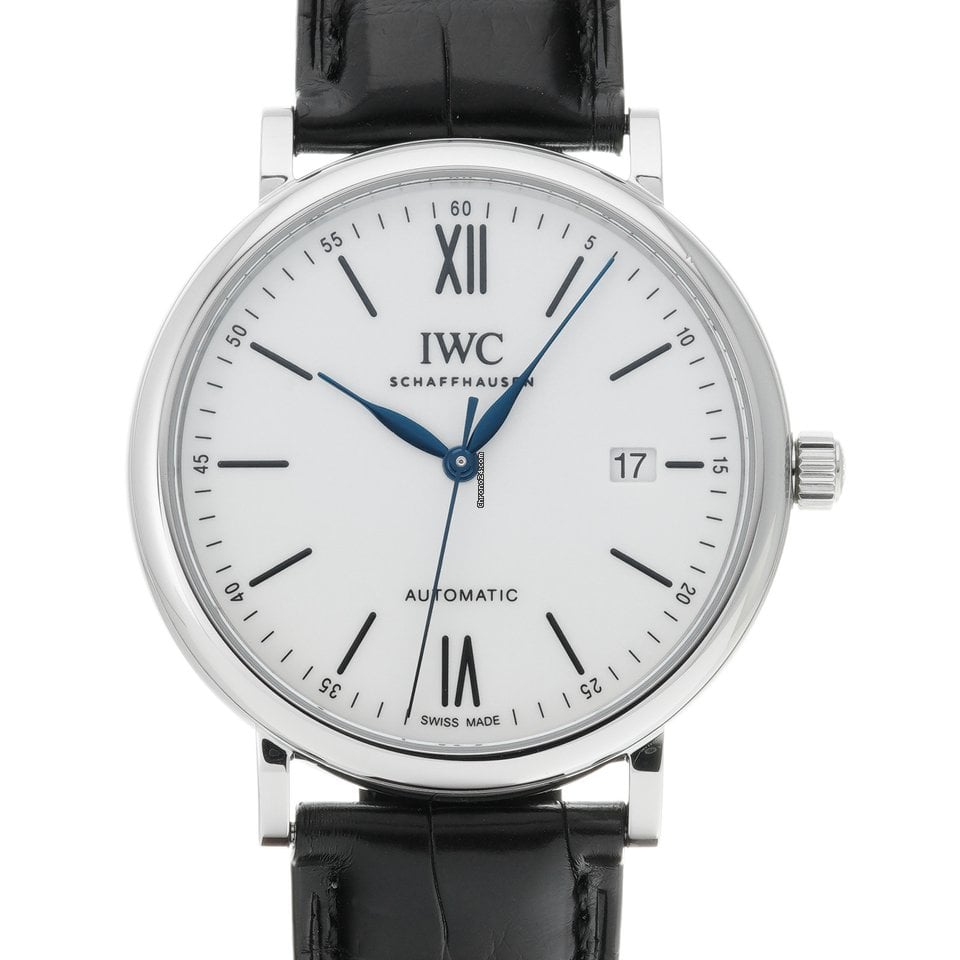  Shop Authentic IWC Portofino Automatic '150 Years' Edition Automatic White Dial Black Leather Strap Watch for Men - IW356519 - Luxxuri