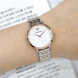  Shop Authentic Emporio Armani Modern Slim Analog Mother of Pearl Dial Two Tone Steel Strap Watch For Women - AR11157 - Luxxuri