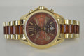 Michael Kors Bradshaw Chronograph Burgundy Dial Two Tone Steel Strap For Women - MK6269