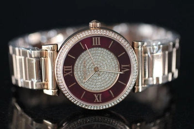  Shop Authentic Michael Kors Catlin Quartz Rose Gold Dial Rose Gold Steel Strap Watch For Women - MK3412 - Luxxuri