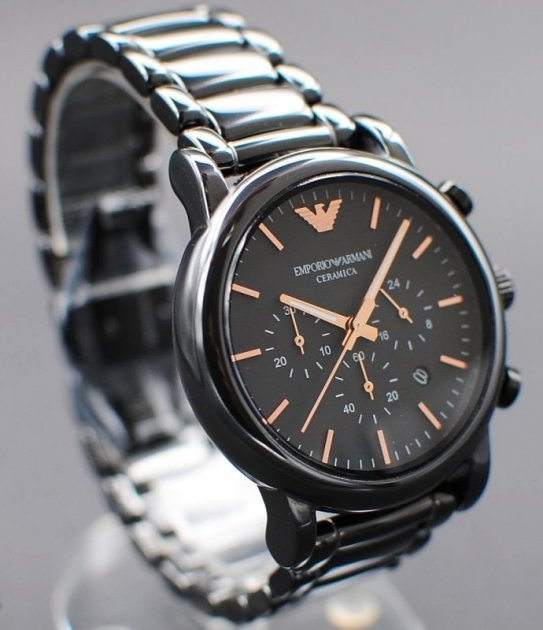  Shop Authentic Emporio Armani Luigi Ceramic Chronograph Black Dial Black Strap Watch For Men - AR1509 - Luxxuri