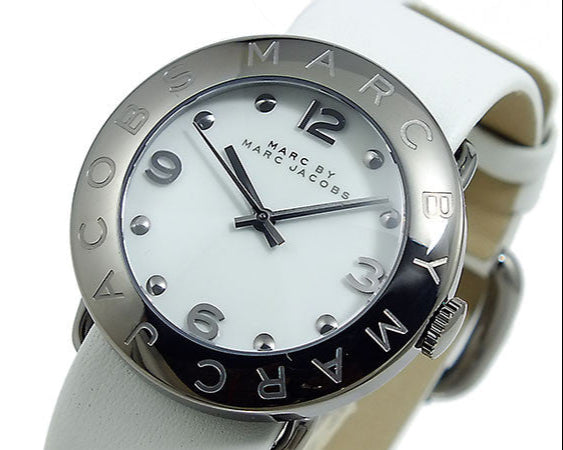  Shop Authentic Marc Jacobs Blade White Dial White Leather Strap Watch for Women - MBM1223 - Luxxuri