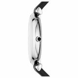  Shop Authentic Emporio Armani Gianni T Bar Mother of Pearl Dial Black Leather Strap Watch For Women - AR90002 - Luxxuri
