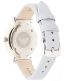  Shop Authentic Emporio Armani Gianni T-Bar Mother Of Pearl White Dial Grey Leather Strap Watch For Women - AR11039 - Luxxuri