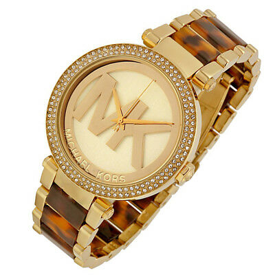  Shop Authentic Michael Kors Parker Chronograph Gold Dial Two Tone Steel Strap Watch for Women - MK6109 - Luxxuri