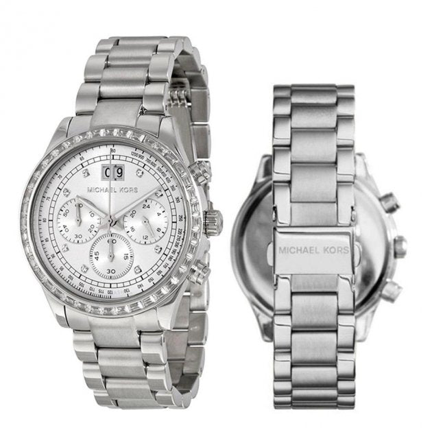  Shop Authentic Michael Kors Brinkley Diamonds Silver Dial Silver Steel Strap Watch for Women - MK6186 - Luxxuri