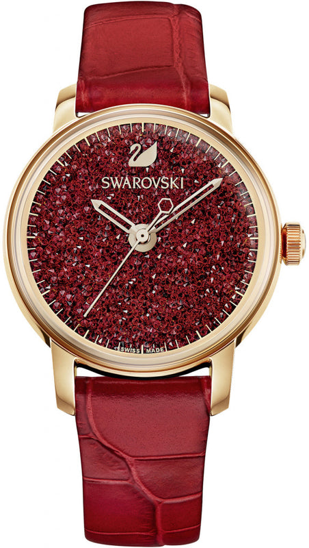  Shop Authentic Swarovski Crystalline Hours Red Crystal Dial Red Leather Strap Watch for Women - 5295380 - Luxxuri