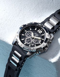  Shop Authentic Guess Intrepid Chronograph Black Dial Two Tone Steel Strap Watch for Men - W0167G1 - Luxxuri