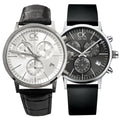  Shop Authentic Calvin Klein Post Minimal Chronograph Black Dial Black Leather Strap Watch for Men - K7627107 - Luxxuri