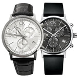  Shop Authentic Calvin Klein Post Minimal Chronograph Black Dial Black Leather Strap Watch for Men - K7627107 - Luxxuri