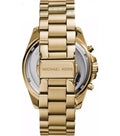 Michael Kors Bradshaw Chronograph Blue Dial Gold Steel Strap Watch For Women - MK5975