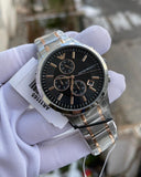  Shop Authentic Emporio Armani Renato Chronograph Black Dial Two Tone Steel Strap Watch For Men - AR11165 - Luxxuri
