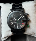  Shop Authentic Gucci G Chrono Black Dial Black Steel Strap Watch For Men - YA101331 - Luxxuri