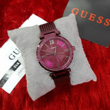  Shop Authentic Guess Soho Pink Dial Pink Mesh Bracelet Watch For Women - W0638L6 - Luxxuri