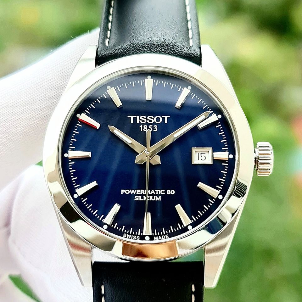  Shop Authentic Tissot Gentleman Powermatic 80 Silicium Blue Dial Black Leather Strap Watch For Men - T127.407.16.041.01 - Luxxuri