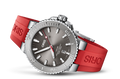 Oris Aquis Date Relief Grey Dial Red Rubber Strap Watch for Men - 0173377304153-0742466EB