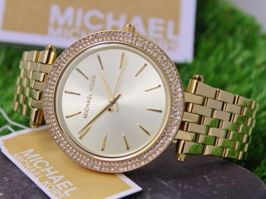 Michael Kors Darci Silver Dial Gold Stainless Steel Strap Watch for Women - MK3191