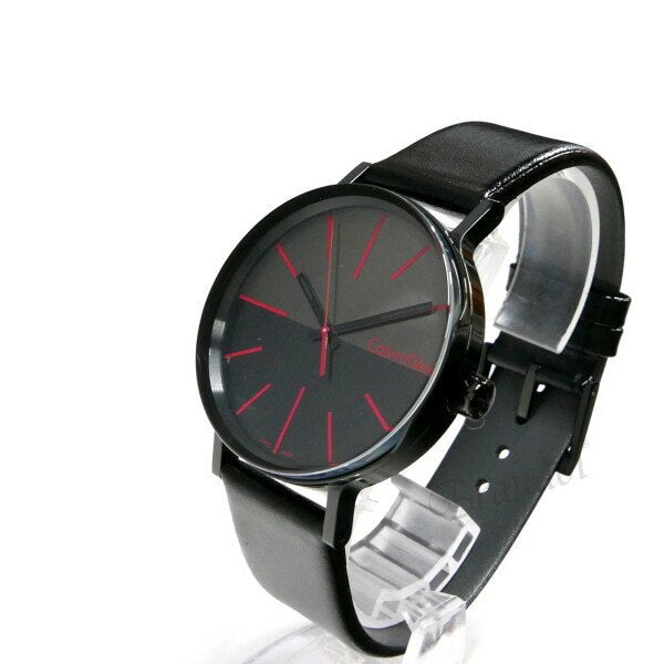  Shop Authentic Calvin Klein Boost Black Dial Black Leather Strap Watch for Men - K7Y214CY - Luxxuri