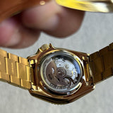  Shop Authentic Seiko 5 Sports Automatic Black Dial Gold Steel Strap Watch For Men - SRPK18 - Luxxuri