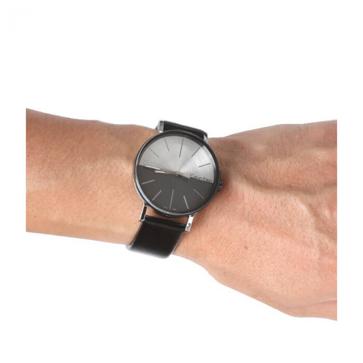  Shop Authentic Calvin Klein Boost White Black Dial Black Leather Strap Watch for Men - K7Y21CCX - Luxxuri