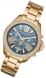  Shop Authentic Michael Kors Wren Diamonds Blue Dial Gold Steel Strap Watch for Women - MK6291 - Luxxuri