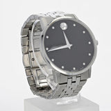  Shop Authentic Movado Museum Classic Diamonds Black Dial Silver Steel Strap Watch for Men - 0607201 - Luxxuri