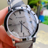  Shop Authentic Burberry The City Beige Dial Chequered Brown Leather Strap Watch for Women - BU9029 - Luxxuri