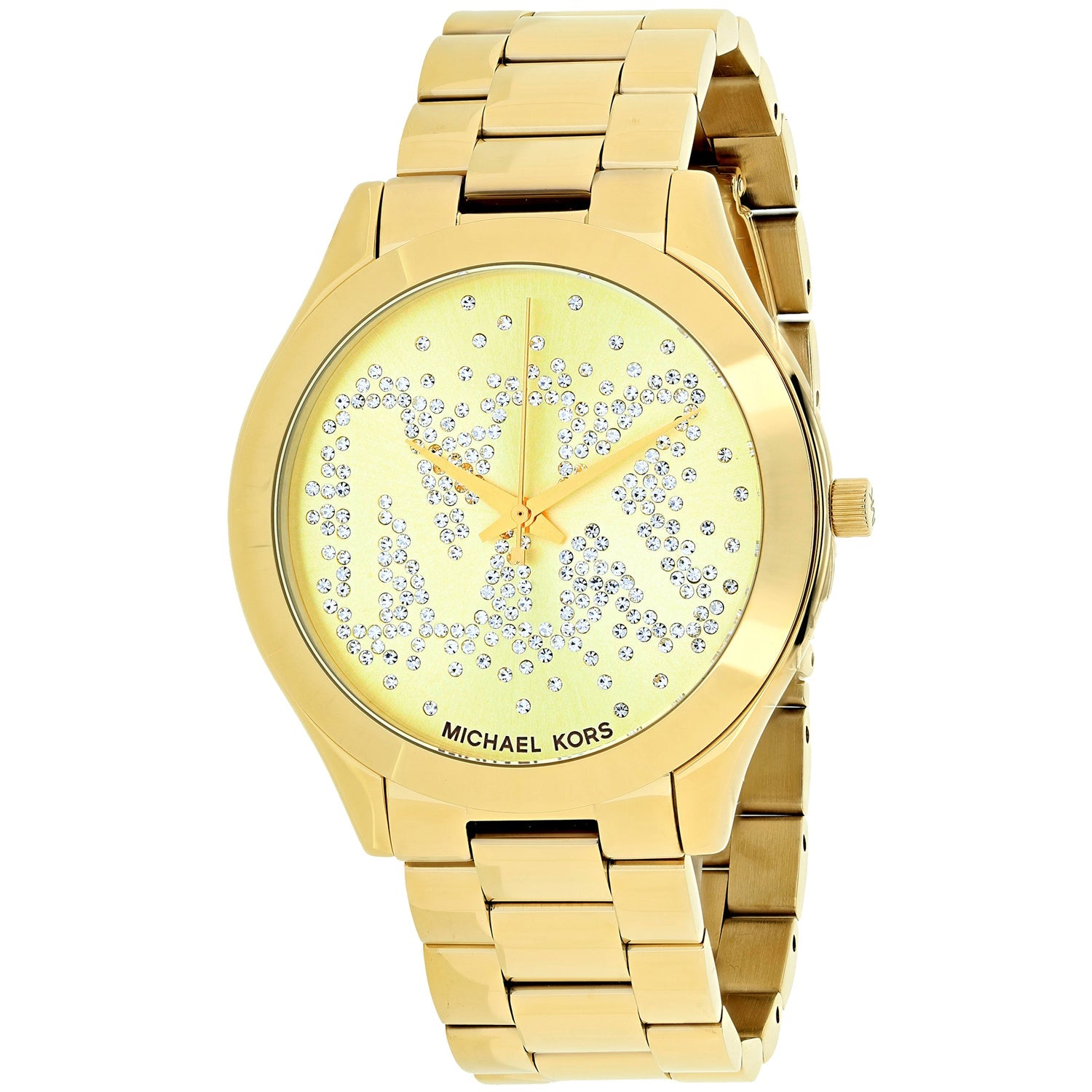  Shop Authentic Michael Kors Slim Runway Gold Dial Gold Steel Strap Watch for Women - MK3590 - Luxxuri