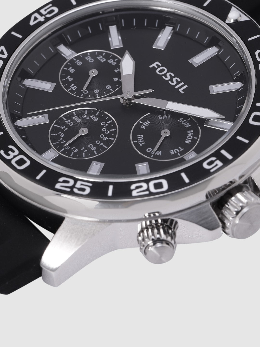  Shop Authentic Fossil Bannon Multifunction Black Dial Black Silicone Strap Watch for Men - BQ2494 - Luxxuri