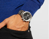  Shop Authentic Emporio Armani Mario Chronograph Black Dial Silver Steel Strap Watch For Men - AR11241 - Luxxuri
